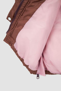 Длинное пальто с капюшоном для девочек - Defacto фото 8