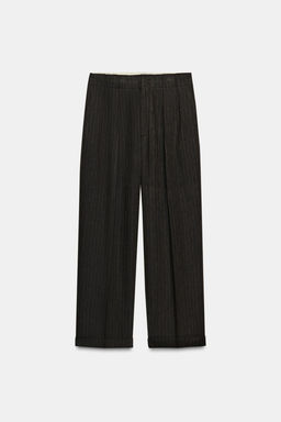 ZW COLLECTION HERRINGBONE DARTED TROUSERS - Zara фото 7