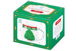 Кружка 450 мл 13*10*8,5 см Новогодняя елка зеленый узор, бочонок NEW BONE CHINA - Elan gallery фото 9