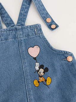 Kare Yaka Mickey Mouse Bask?l? K?z Bebek Jean Salopet ve K?lotlu ?orap 2li - Waikiki фото 3