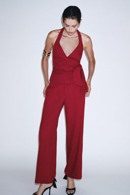 HIGH-WAIST STRAIGHT-LEG TROUSERS