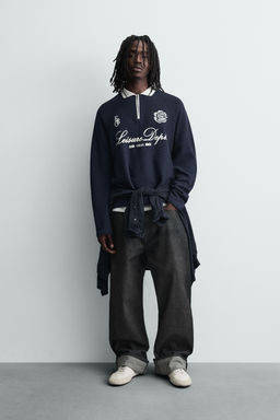 CONTRAST PRINT POLO SHIRT