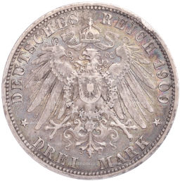 Монета 3 марки 1909 года А Германия (Пруссия)