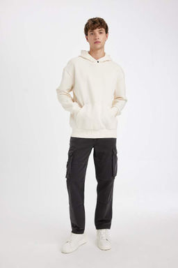 Толстовка свободного покроя с капюшоном и принтом на спине - Defacto фото 5