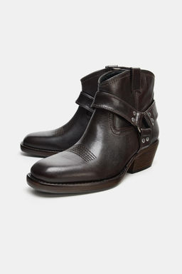 BOT?N PIEL COWBOY ANILLAS / Marr?n - Zara фото 2