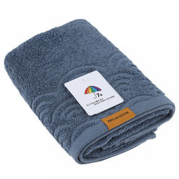 Полотенце махровое "Волна" 34х75см, хлопок 100%, стальной синий (Китай)