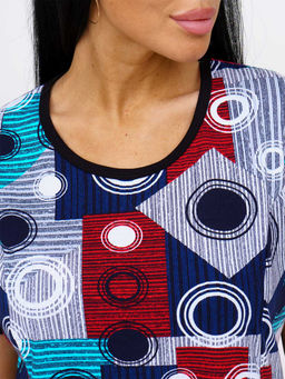 Костюм женский, цвет синий красный белый