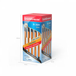 Цена за 50 шт. Ручка шариковая ErichKrause R-301 Stick Orange 0.7, цвет чернил синий (в коробке по 50 шт.)  фото 11