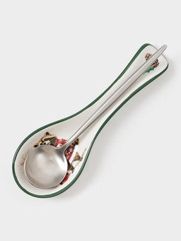 Подставка под ложку новогодняя Доляна Сказки зимнего леса, 22.37.12.7 см, доломит, белая фото 9