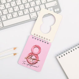 Подарочный набор, блокнот и ручка пластик C 8 Марта