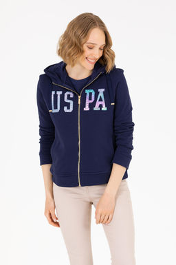 Толстовка женская U.S. Polo Assn Basic темно-синяя хлопок  фото 16