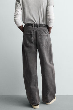PANTAL?N BARREL FIT LAVADO / Gris oscuro - Zara фото 12