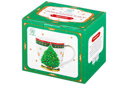 Кружка 500 мл 13,5*10*10,5 см на ножке Новогодняя елка зеленый узор NEW BONE CHINA - Elan gallery фото 15