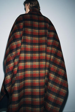 ZW COLLECTION LIMITED EDITION WOOL BLEND CHECK CAPE - Zara фото 11