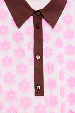 BLUSA ESTRUCTURA FLORES / Rosa - Zara фото 7