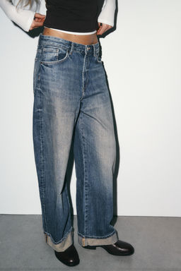 JEANS TRF BAGGY FOLDED  TIRO MEDIO / Azul - Zara фото 2
