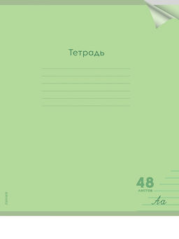 Цена за 2 шт.Тетрадь 48л. Prof-Press "Классика. Салатовая" линия (48-1480) пластиковая обложка