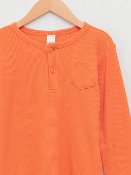 Bisiklet Yaka Uzun Kollu Basic Erkek Bebek Ti??rt - Waikiki фото 3