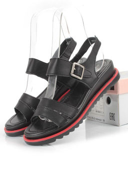 08-PEXL76-2 BLACK Босоножки женские (натуральная кожа)