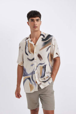 Рубашка с короткими рукавами и воротником-поло Relax Fit