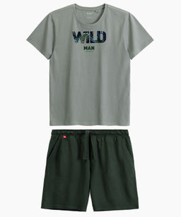ATLANTIC NMP-396 Пижама мужская Wild светло-оливковый + темный хаки  фото 2