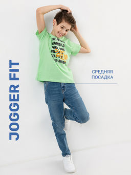 Прямые джинсы голубого цвета для мальчиков