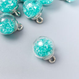 Подвеска декоративная для творчества стекло «Шар - камешки», морс. волна, d=1.6 см, набор 10 шт.