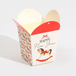 Цена за 5 шт. Бонбоньерка новогодняя «Новый год 2026: Лошадка», 7.5×8×7.5 см