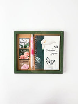 Подарочный набор: Блокнот А6, 40 л., магнитные закладки, ручка Расцветай