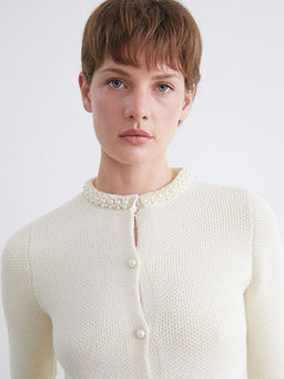 Bisiklet Yaka ?nci ??lemeli Kad?n Triko H?rka