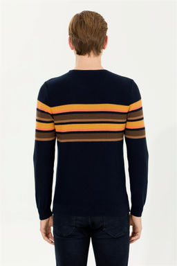 U. S. Polo Assn Мужской темно-синий трикотажный свитер с круглым вырезом - U.s. polo assn фото 12