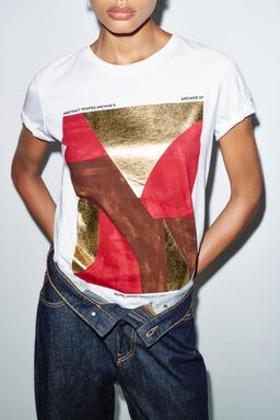 METALLIC PRINT T-SHIRT - Zara фото 13
