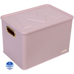 Корзина - органайзер для хранения с крышкой "ОКСФОРД", цвет нежно-розовый, 35,8*24,8*23,5см (лейбл Селфи)