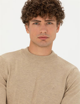 Ta_ Melanj Slim Fit Yar_m Bal_k__ Yaka Basic Triko Kazak - Pierre cardin фото 2