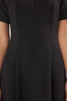 TRENDYOLMILLA Siyah Etegi Belden Ac?lan Midi Dokuma Elbise TWOSS25EL00790  фото 3