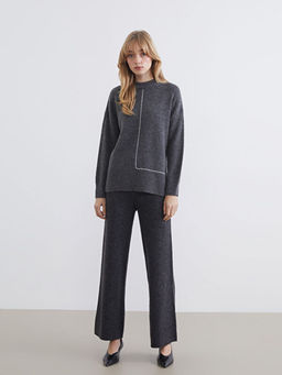 Bisiklet Yaka Oversize Kad?n Triko Kazak