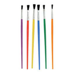 Цена за 72 шт. Кисть для рисования, синтетика, № 2, плоская, с цветной ручкой, международный размер