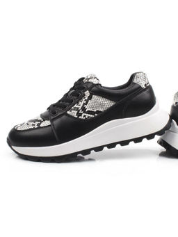 03-A847-10 BLACK Кроссовки женские (натуральная кожа)