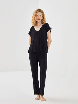 V Yaka Kad?n Pijama Tak?m