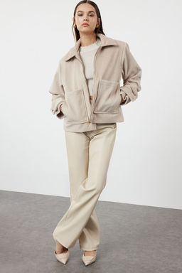 TRENDYOLMILLA Vizon Oversize Kal?p Kase Ince Ceket Mont TWOAW25MO00084  фото 9