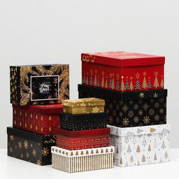 Набор коробок 10 в 1 Золотой, 30,5 х 19 х 13 - 12 х 6,5 х 4 см - UPAK LAND фото 2