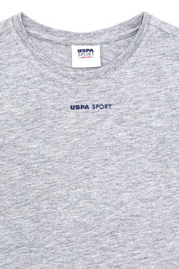 Футболка U.S. Polo Assn детская серая меланжевая хлопок  фото 9