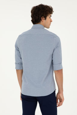 Мужская темно-синяя базовая рубашка с длинным рукавом Неожиданная скидка в корзине - U.s. polo assn фото 5