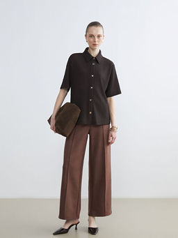 Loose Fit Kad?n S?et G?r?n?ml? Pantolon