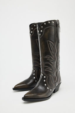 COWBOY STUDDED BOOTS - Zara фото 3