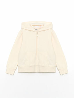 Kap??onlu K?z ?ocuk Fermuarl? Sweatshirt