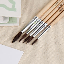 Кисти для масляной живописи 5 штук набор / 7676 /уп 24/480/1,2,3,4,5