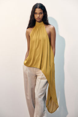Top asim?trico con escote halter - H&m фото 6