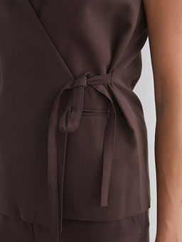 Kruvaze Yaka Kad?n Klasik Yelek