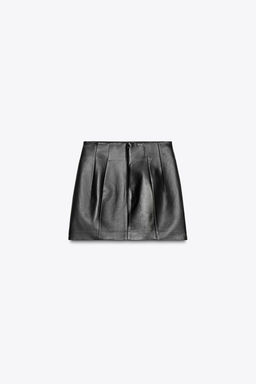 ZW COLLECTION LIMITED EDITION 100% LEATHER SHORT SKIRT - Zara фото 6